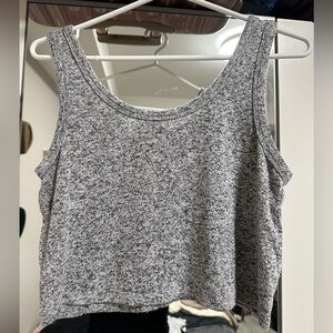 Forever 21 Cropped Flowy Tank Top | Gray